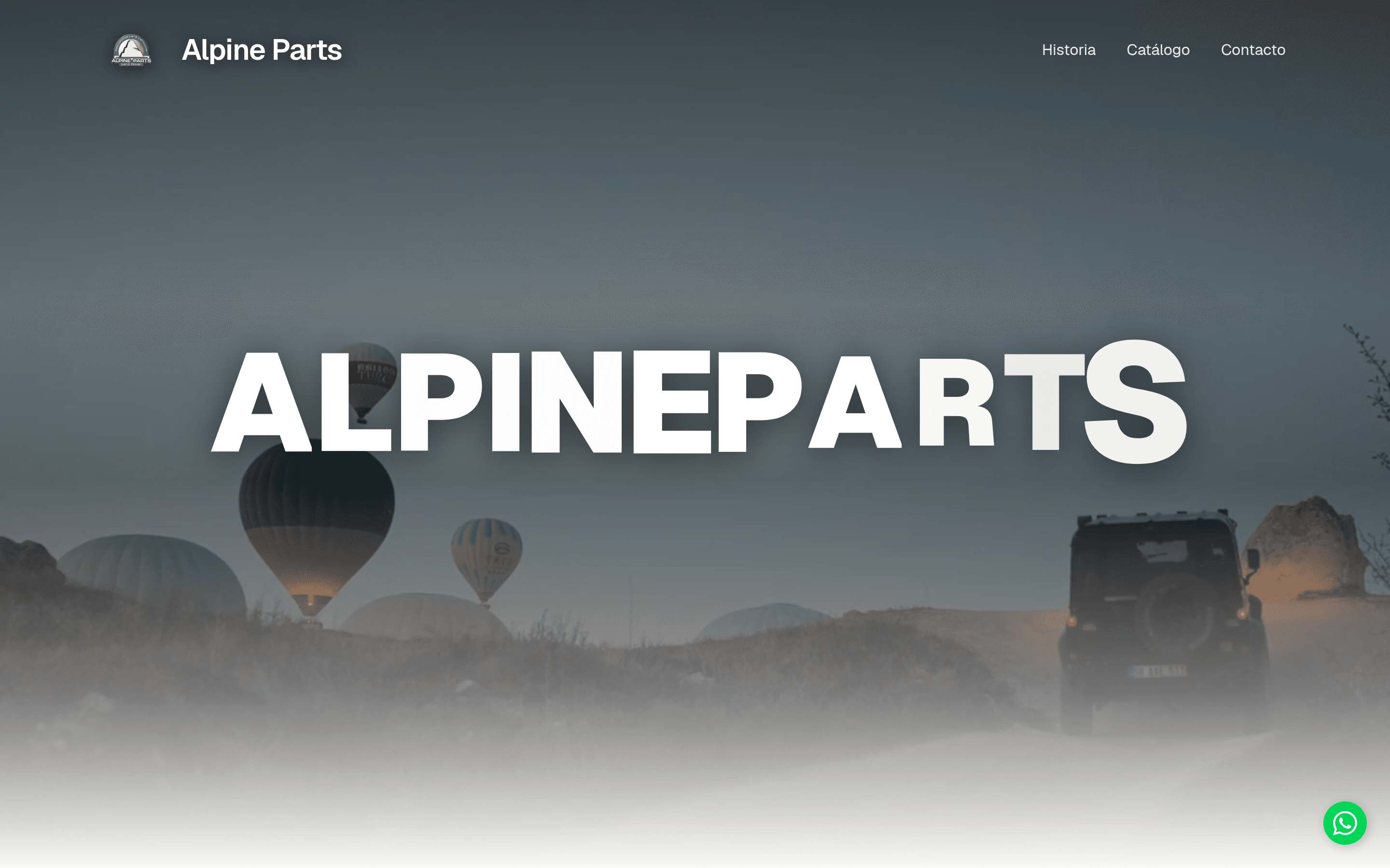 Captura del sitio rediseñado de Alpine Parts CR
